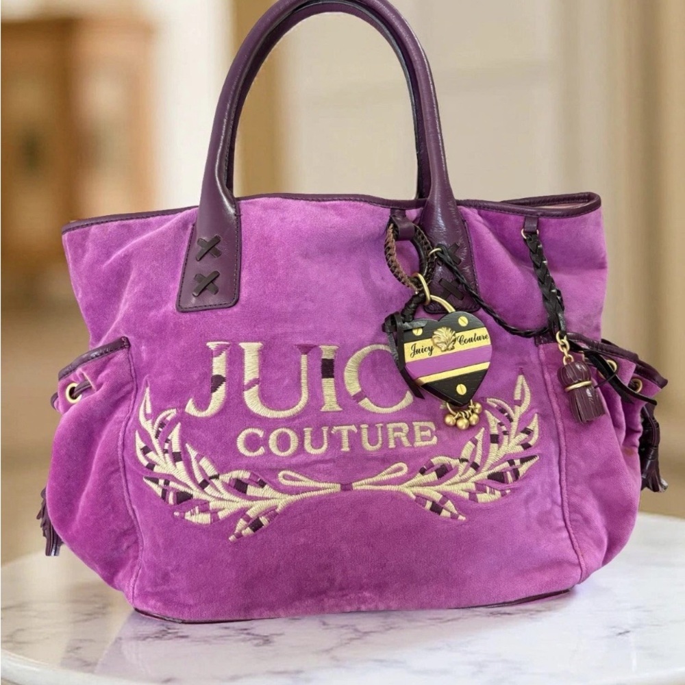 Juicy Couture Violet Tote with Gold Accents - Picture 1 of 12